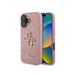 Guess iPhone 16 Plus pink hardcase Fixed Glitter Big 4G