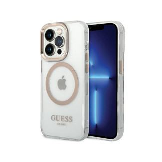 Guess iPhone 15 Pro gold hardcase Metal Outline Magsafe