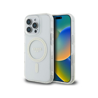 Guess iPhone 16 Pro Max transparent hardcase IML Glitter Circle MagSafe