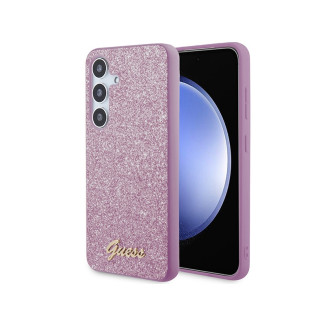 Guess Samsung Galaxy S24 purple hardcase Glitter Script
