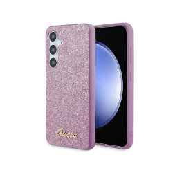 Guess Samsung Galaxy S24 purple hardcase Glitter Script