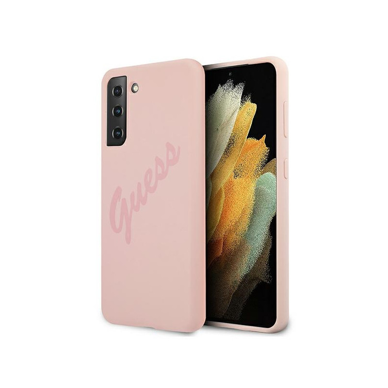 Guess Samsung Galaxy S21+ pink hardcase Script Vintage Guess Samsung Galaxy S21+ pink hardcase Script Vintage