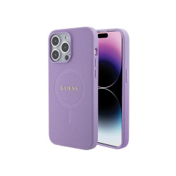 Guess iPhone 15 Pro purple hardcase Saffiano MagSafe