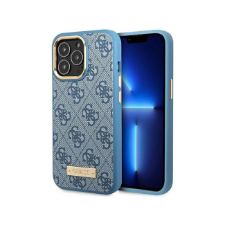 Guess iPhone 14 Pro blue hardcase 4G Logo Plate MagSafe