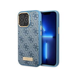 Guess iPhone 14 Pro blue hardcase 4G Logo Plate MagSafe