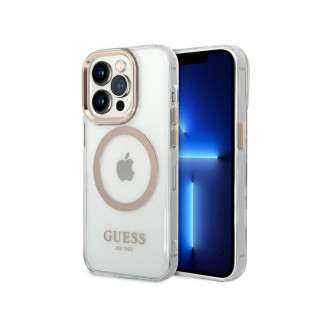 Guess iPhone 14 Pro gold hardcase Metal Outline Magsafe