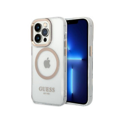 Guess iPhone 14 Pro gold hardcase Metal Outline Magsafe