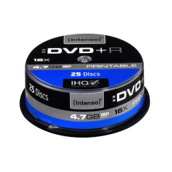 Pack de 25 DVD+R 4.7 GB 16x Speed Intenso imprimable