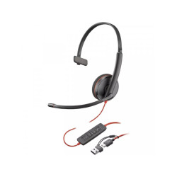 HP Blackwire 3210 Monaural USB-C Black Headset+USB-C/A - 8X2J8A6