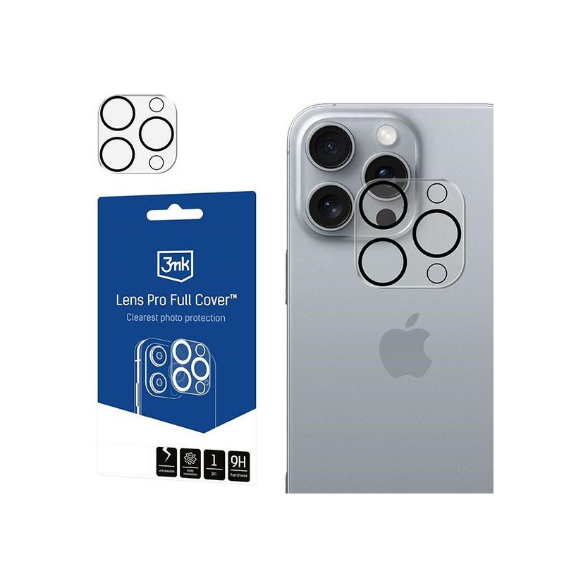 3MK Lens Pro Full Cover iPhone 16 Pro/16 Pro Max