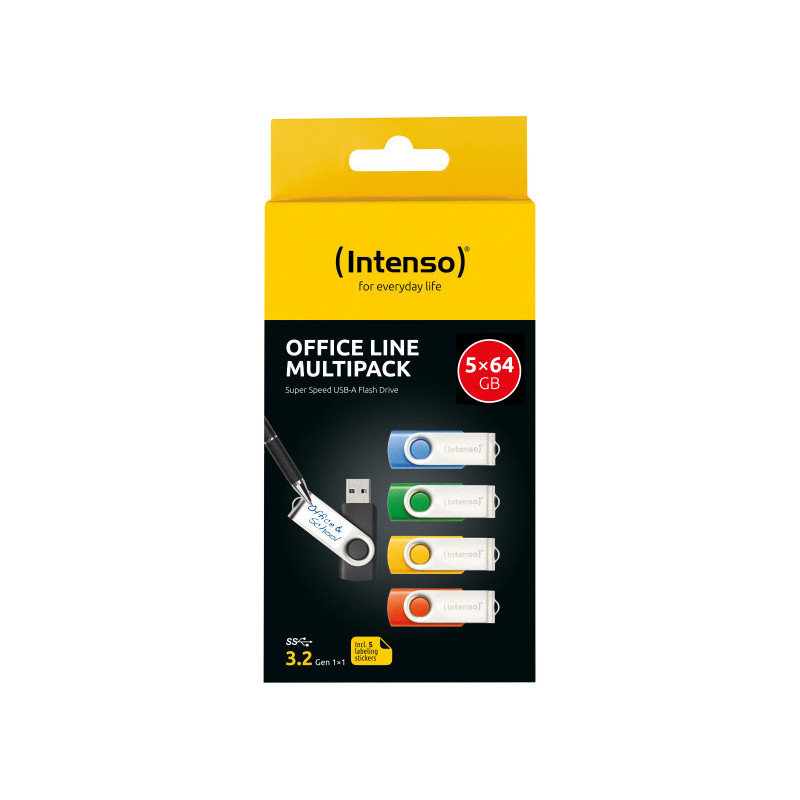 Intenso USB Flash Drive Office Line 64GB (3543595) USB 3.2 (5pcs Multipack)