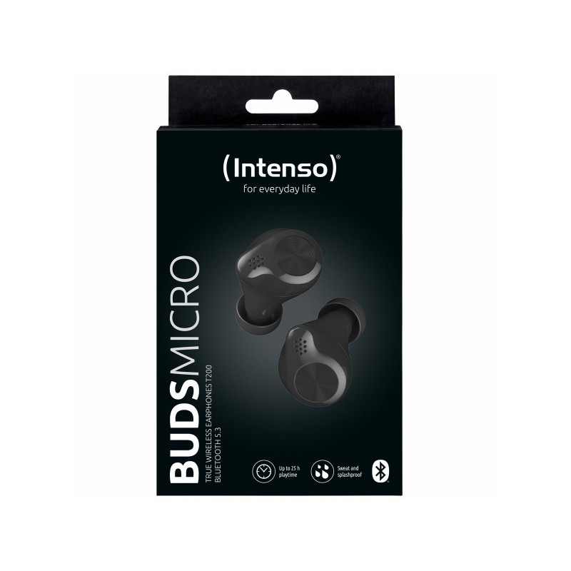 Intenso True Wireless Earphones Buds Micro T200 Black 3720200 Intenso True Wireless Earphones Buds Micro T200 Black 3720200
