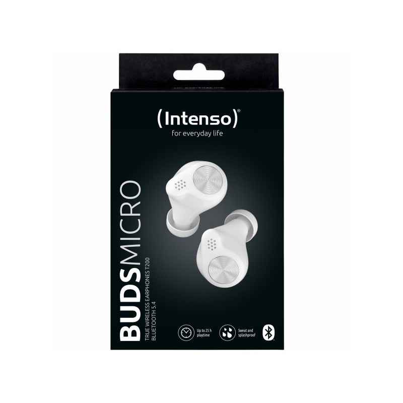 Intenso True Wireless Earphones Buds Micro T200 White 3720202 Intenso True Wireless Earphones Buds Micro T200 White 3720202