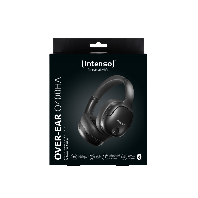 Intenso Overhead Earphone with Bluetooth Over-Ear O400HA Black (3740400)