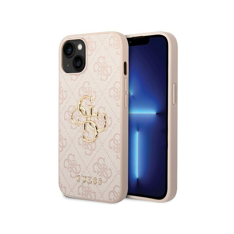 Guess iPhone 13/14/15 pink hardcase 4G Big Metal Logo GUE003067