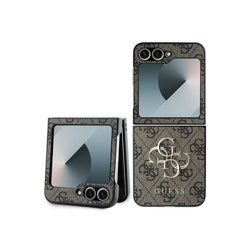 Guess Samsung Galaxy Z Flip6 F74 brown Leather 4G Metal Logo
