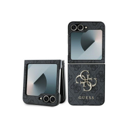 Guess Samsung Galaxy Z Flip6 F741 black Leather 4G Metal Logo
