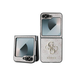 Guess Samsung Galaxy Z Flip6 F741 pink Leather 4G Metal Logo