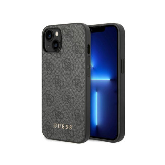 Guess iPhone 13/14/15 grey hardcase 4G Metal Gold Logo