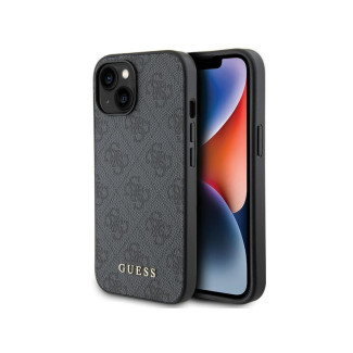 Guess iPhone 13/14/15 grey hardcase 4G Metal Gold Logo