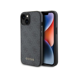 Guess iPhone 13/14/15 grey hardcase 4G Metal Gold Logo