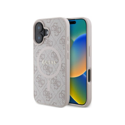 Guess iPhone 16 pink hardcase 4G Ring Classic Logo MagSafe
