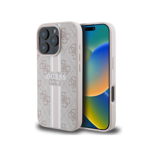 Guess iPhone 16 Pro Max pink hardcase 4G Printed Stripes MagSafe