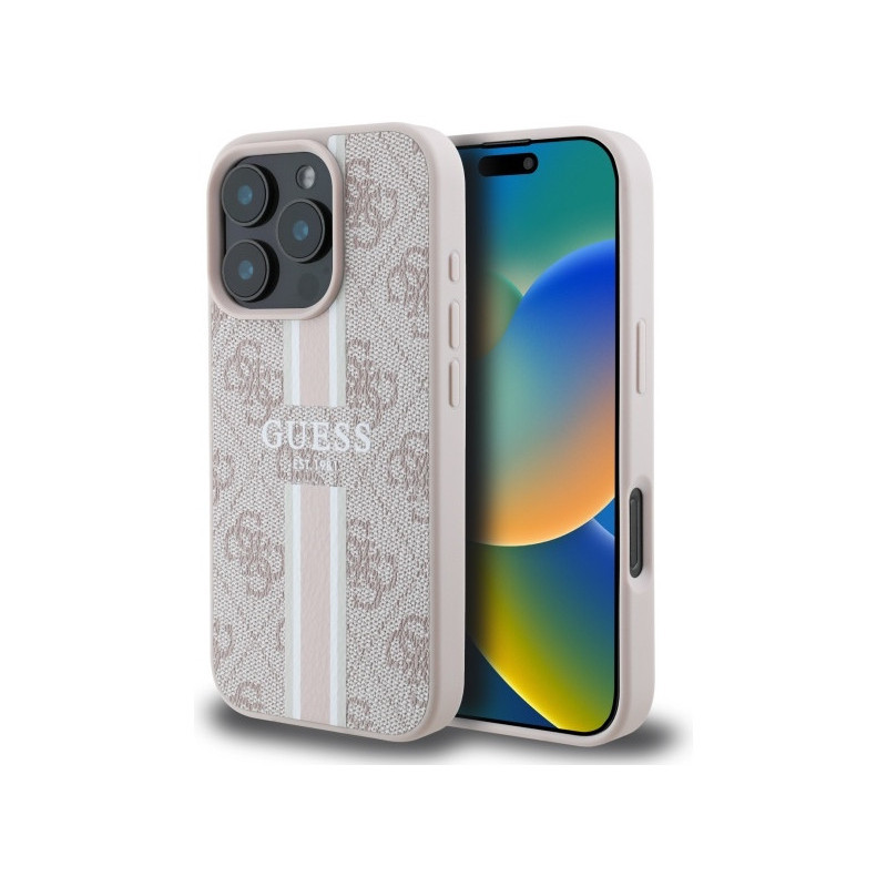 Guess iPhone 16 Pro Max pink hardcase 4G Printed Stripes MagSafe Guess iPhone 16 Pro Max pink hardcase 4G Printed Stripes MagSafe