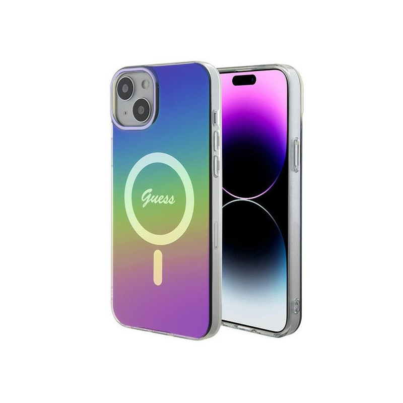 Guess iPhone 13/14/15 rainbow hardcase IML Iridescent MagSafe Guess iPhone 13/14/15 rainbow hardcase IML Iridescent MagSafe
