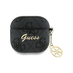 Guess Coque noire pour AirPods 4 collection 4G avec pendentif