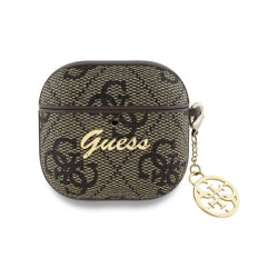 Guess Coque marron pour AirPods 4 collection 4G avec pendentif