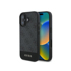 Guess iPhone 16 grey hardcase 4G Bottom Stripe