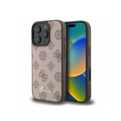 Guess iPhone 16 Pro brown hardcase Peony Script MagSafe