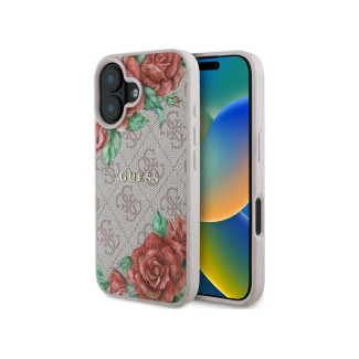 Guess iPhone 16 pink hardcase 4G Flowers Print MagSafe