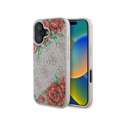 Guess iPhone 16 pink hardcase 4G Flowers Print MagSafe