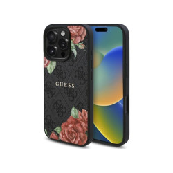 Guess iPhone 16 Pro Max black hardcase 4G Flowers Print MagSafe