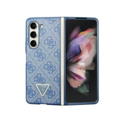 Guess Samsung Galaxy Z Fold5 F946 blue hardcase Leather 4G Triangle Strass