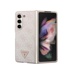 Guess Samsung Galaxy Z Fold5 F946 pink hardcase Leather 4G Triangle Strass