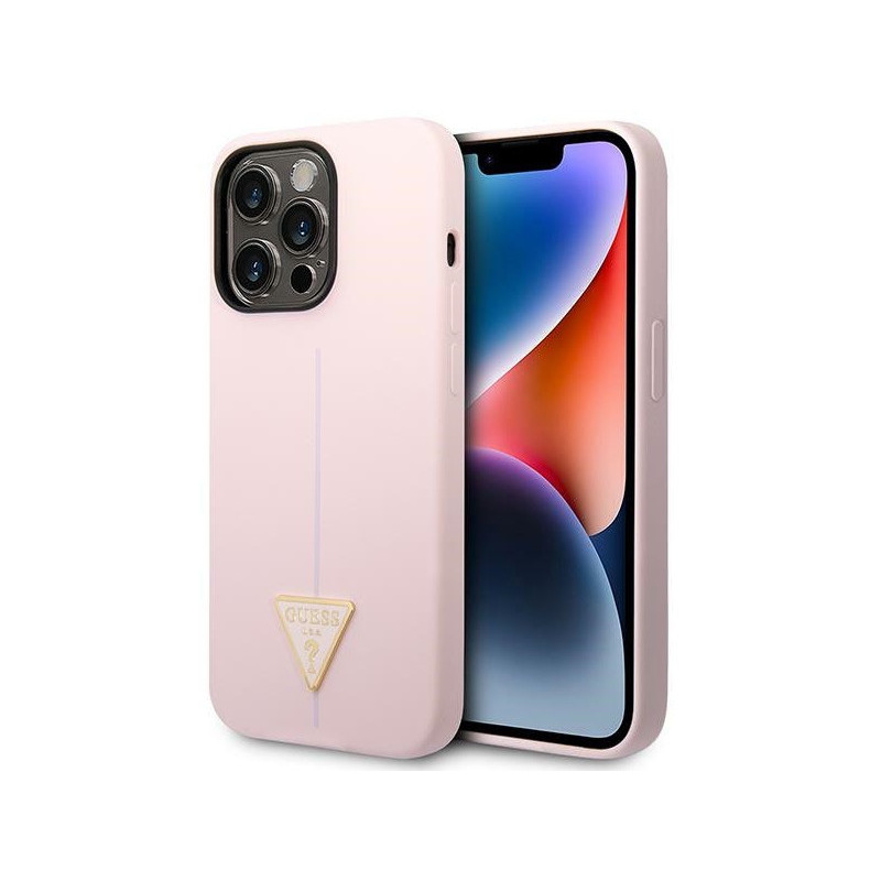 Guess iPhone 14 Pro purple hardcase Silicone Triangle Guess iPhone 14 Pro purple hardcase Silicone Triangle