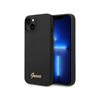 Guess iPhone 13/14/15 black hardcase Silicone Vintage Gold Logo
