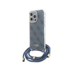 Guess iPhone 15 Pro Max blue hardcase Crossbody Cord 4G Print