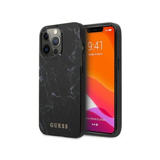Guess Coque rigide noire pour iPhone 13/13 Pro Marbre