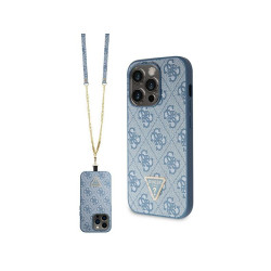 Guess iPhone 15 Pro Max blue hardcase Crossbody 4G Metal Logo