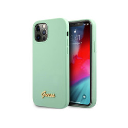 Guess iPhone12 Pro Max green hardcase Metal Logo Script