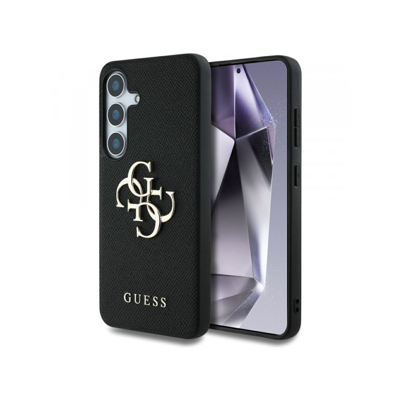 Guess Samsung Galaxy S25 Plus black Grained Big 4G Logo Small Classic Logo