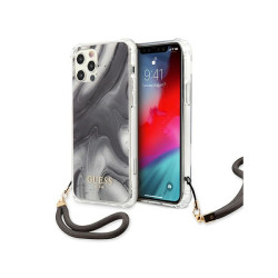 Guess Coque rigide grise pour iPhone 12/12 Pro collection marbre
