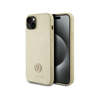 Guess iPhone 14 Plus/15 Plus gold hardcase Strass Metal Logo