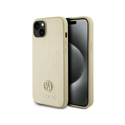 Guess iPhone 14 Plus/15 Plus gold hardcase Strass Metal Logo