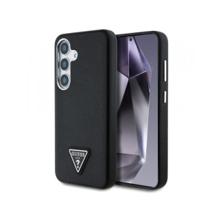 Guess Samsung Galaxy S25 black Grained Triangle Logo MagSafe