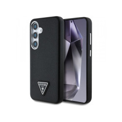 Guess Samsung Galaxy S25 black Grained Triangle Logo MagSafe